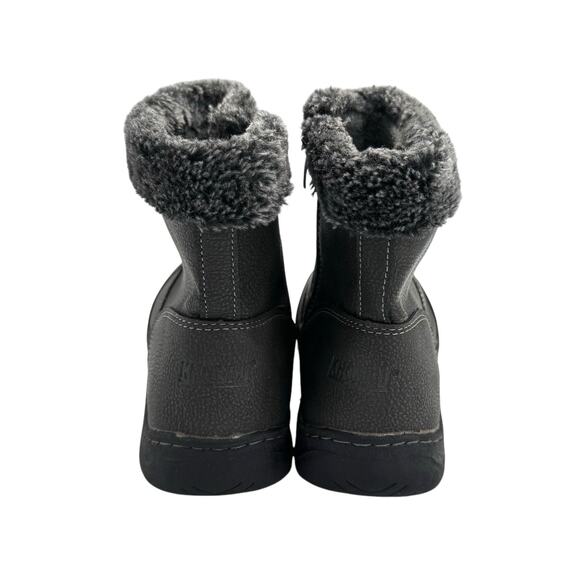 Khombu Addison Dark Gray Pebbled Vegan Leather Faux Fur Water Repellent Boots - Picture 5 of 10